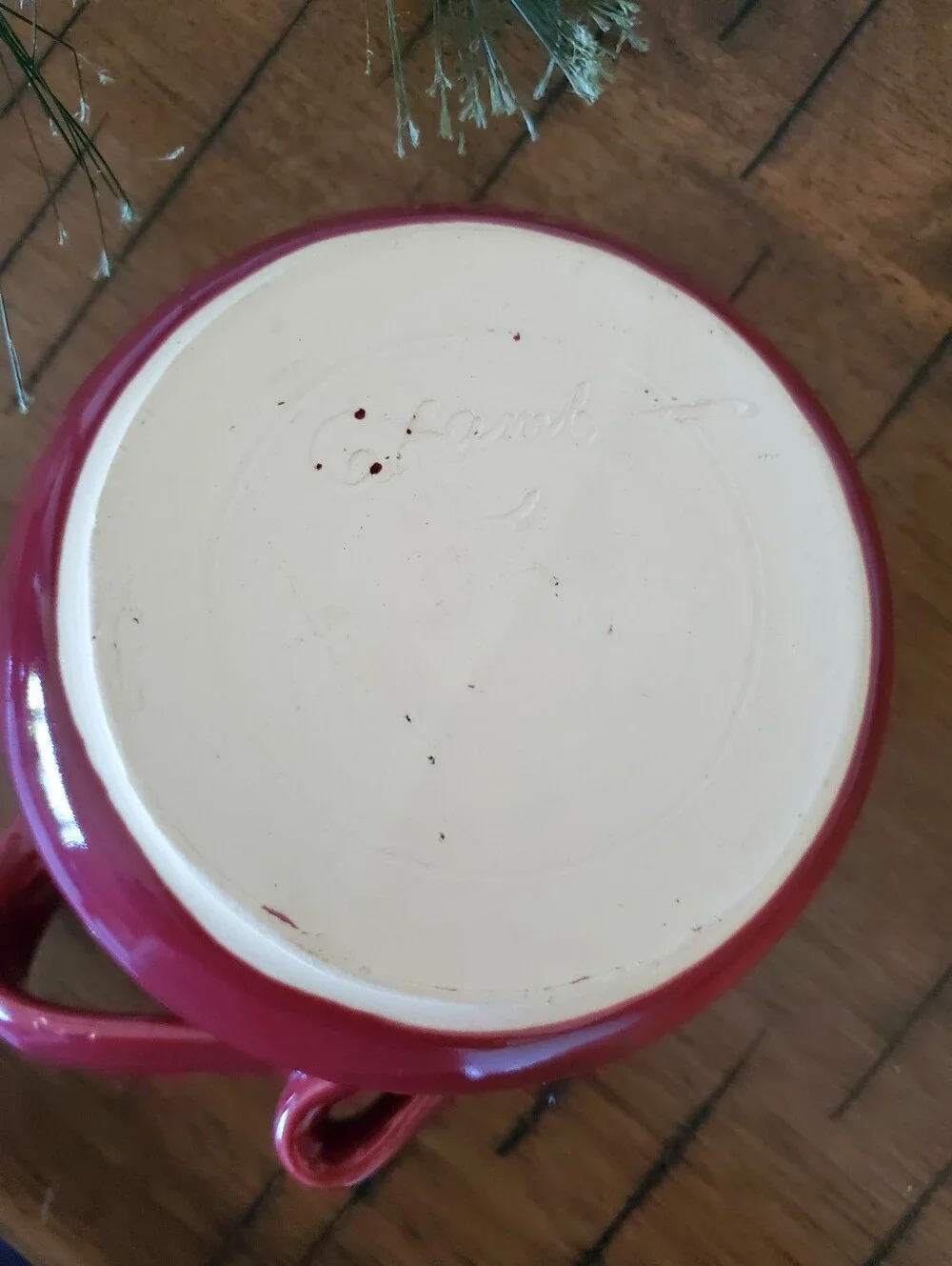 Artisan Handcrafted Red Ceramic Holiday Bowl Holly Berry Handle Festive Pottery